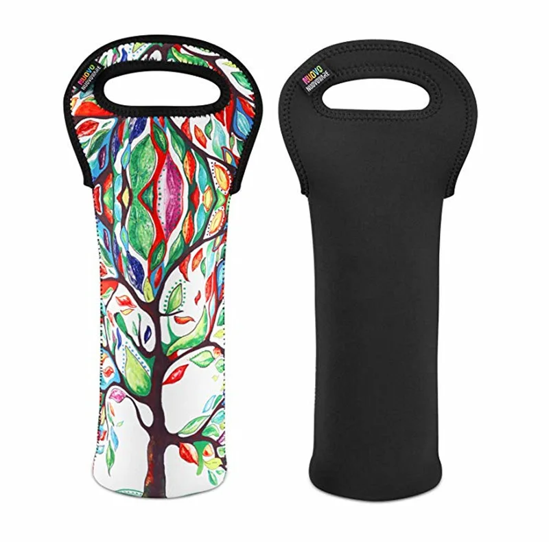 Custom logo Bottles Neoprene Beer Wine Bottle Freezer Bag Cooler Wine-bottle Bag Protect Insulated Cover Beer Cooling bag