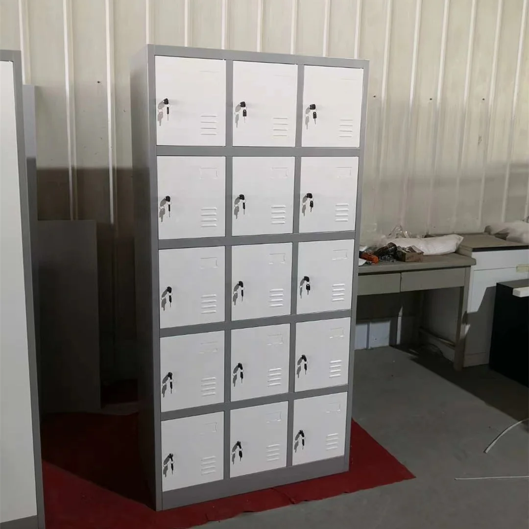 Metal locker cabinet professional manufactur factory wholesale sturdy 15 compartment staff lockers locker room wardrobe closet