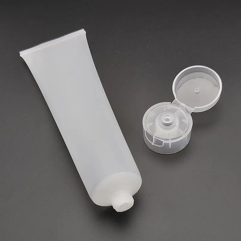 cosmetic package soft clear plastic tubes 300mm packaging makeup tube plastic empty transparent hand cream tube with clear lid