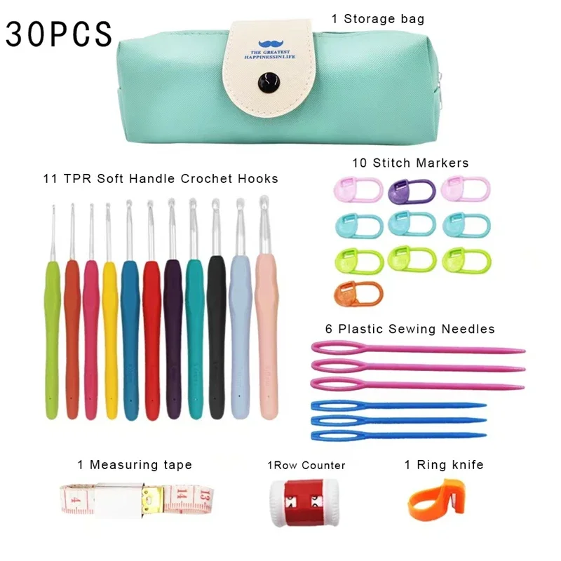 14 Sizes 2mm-10mm Crochet Hooks With Case For Hand Knitting Extra Long Needles Crochet Hooks Set