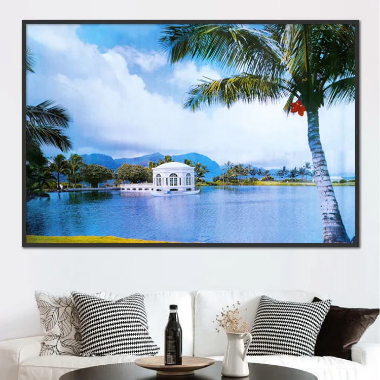 Seascape Canvas Painting Wall Art Blue Sea Beach Seaside Scenery Artwork Cuadros Decorativos For Home Decoration