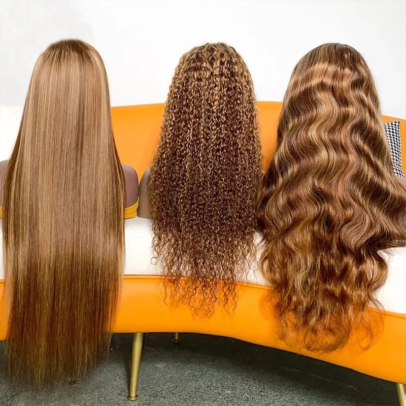 top grade 5a highlight human hair wigs istanbul wig, light ash brown human hair wig, natural ombre brown hair wigs