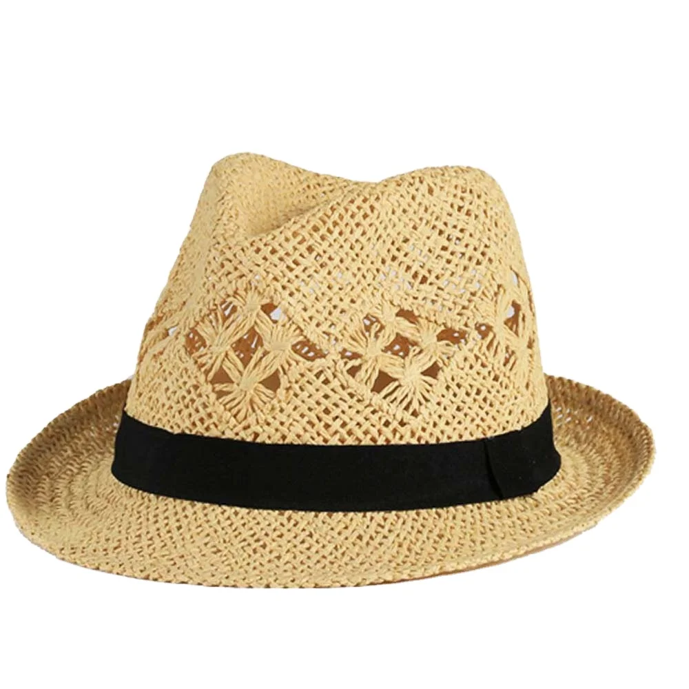 paper handmade hat grosgrain-trimmed straw fedora hat