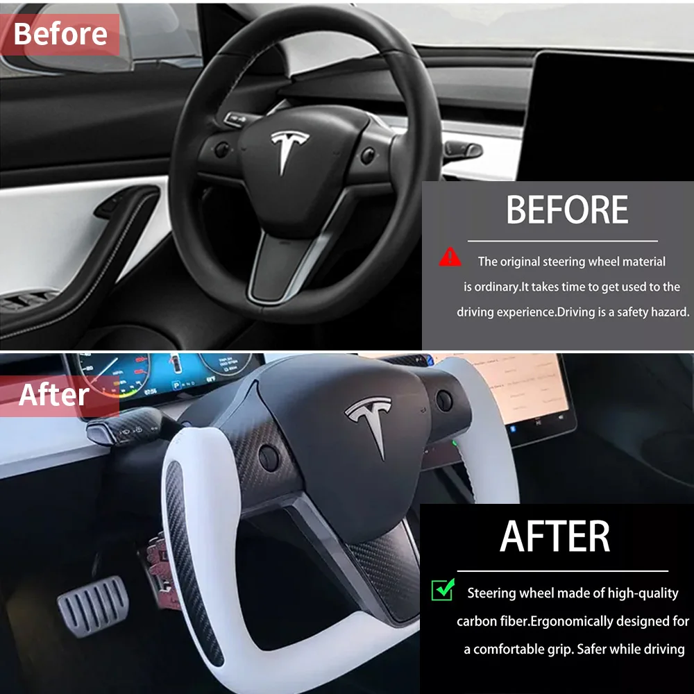 Customize tesla model x yoke Perforated Black Nappa leather tesla yoke steering wheel for Tesla Model 3 Y X S