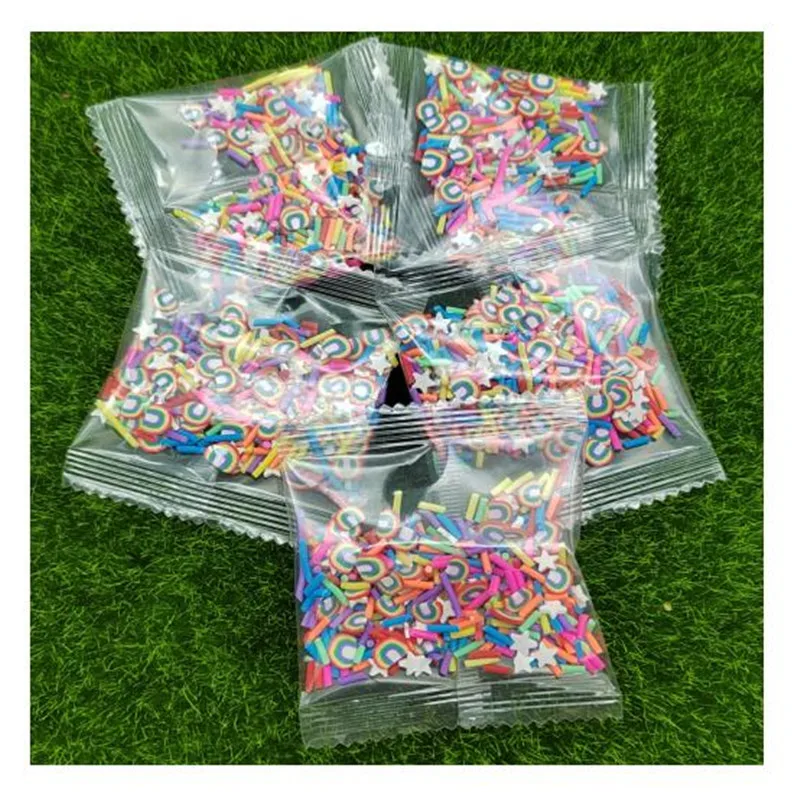 10 г 20 полимерная глина на по индивидуальному заказу радужная звезда сладочки конфет в пакете для творчества слайм конфетти наклейки ногтевого