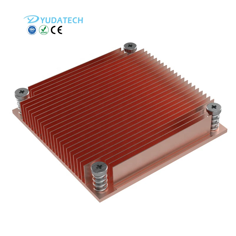 Customized Square Copper Skiving Process Server Heat Sink Copper Skiving Fin Server Heatsink