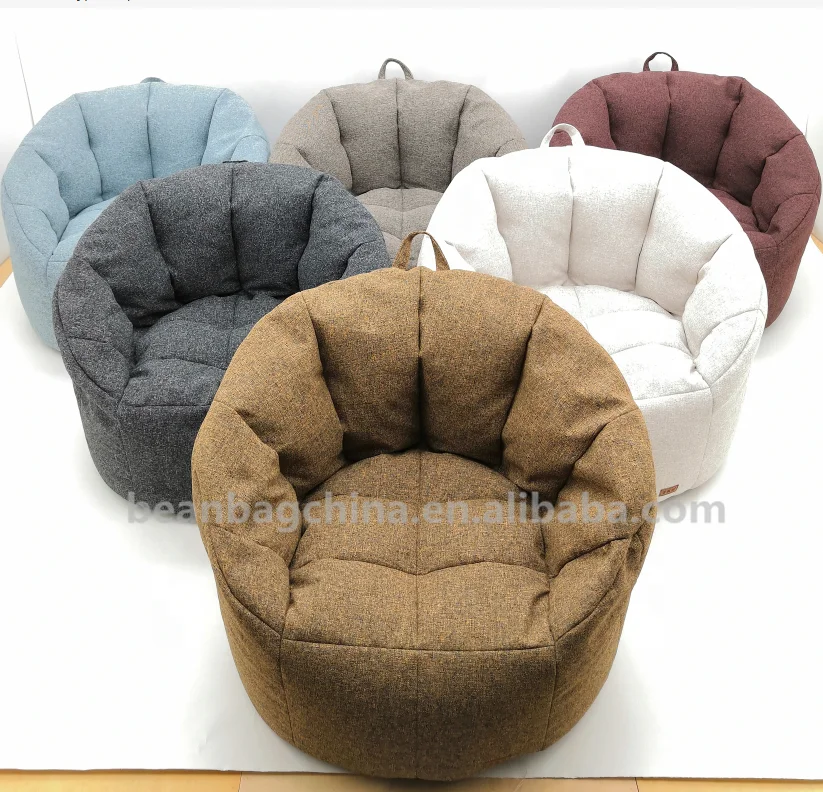 Wholesale Linen Fabric Moroccan Pumpkin Single Bean Bag Living Room Sofa