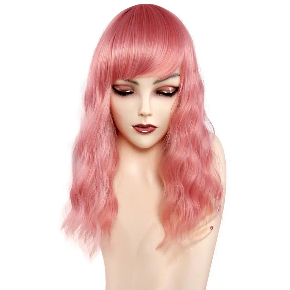 
Wholesale 16inch 1B Black Wig , long Heat Resistant body wave Synthetic Wigs For Black Woman 