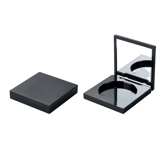 New design leaf shape custom make up empty magnetic plastic compact case mirrored