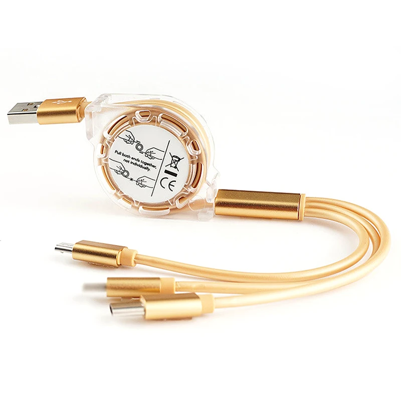 Hot Selling 3 In 1 Usb Data Cable Easy To Carry 0.25-1.1m Adjustable Variety Of Colors To Choose From Usb 3.1 Internal Cable