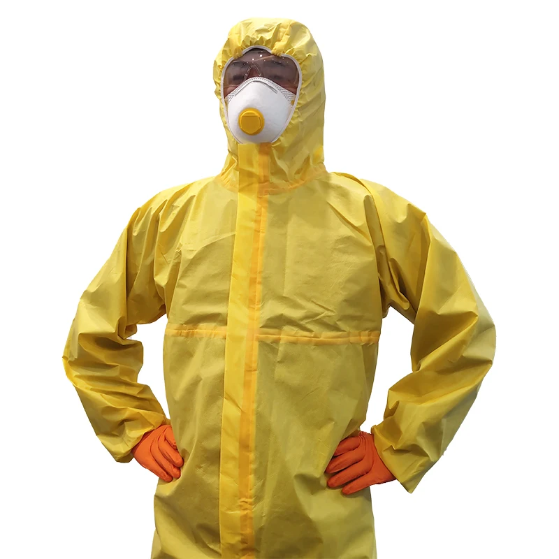 Painting Working Uniform Orange Blue Custom Color Men Large Size Adult Workwear PP PE Waterproof Disposable Chemical Coverall