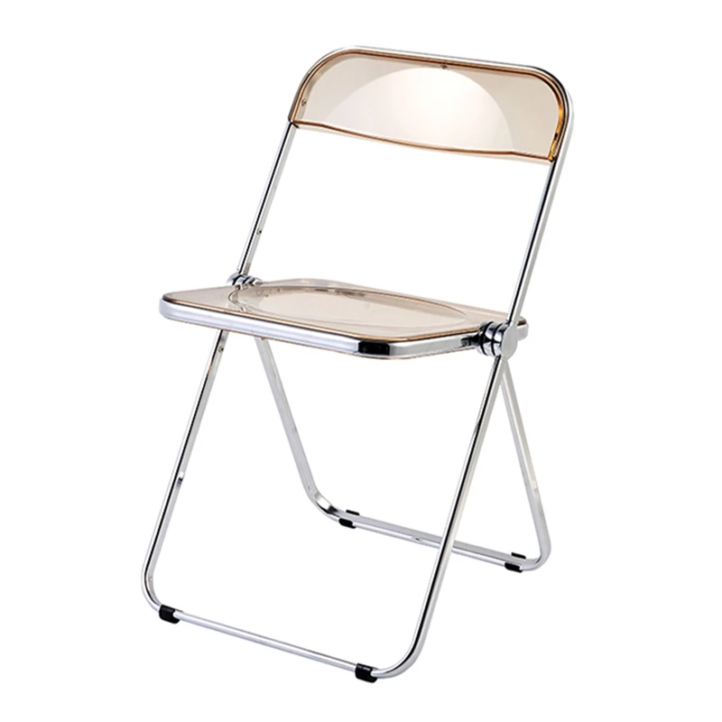 Cheap wholesale home furniture modern plastic crystal design folding dining chair with metal frame