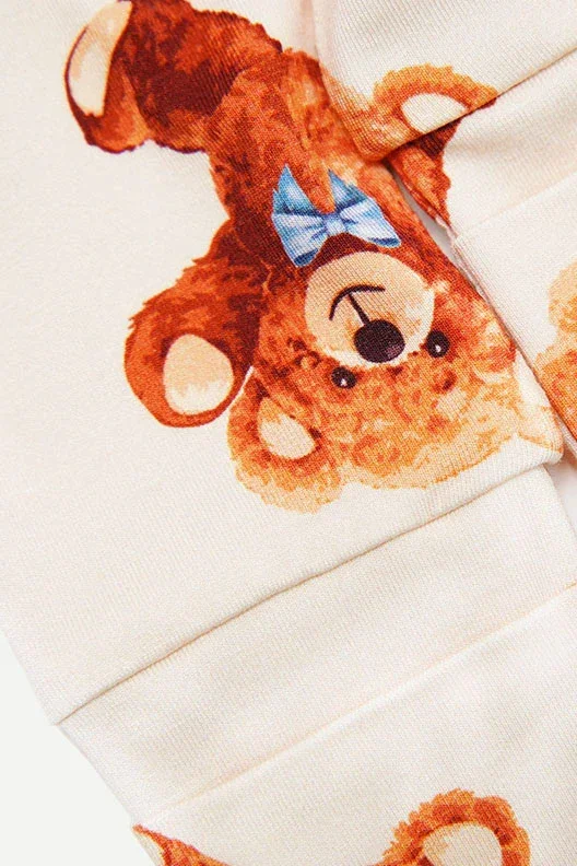 Wholesale Bamboo Cotton Baby Rompers Long Sleeve Onesie Bear Print Zipper Closure Jumpsuit Pajamas Animal Pattern Baby Clothes