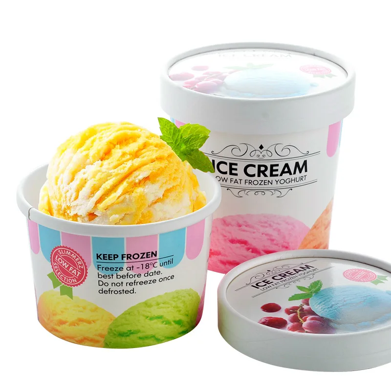 High Quality Biodegradable Ice Cream Container Ice Cream Bowl Colorful Ice Cream Paper Cup
