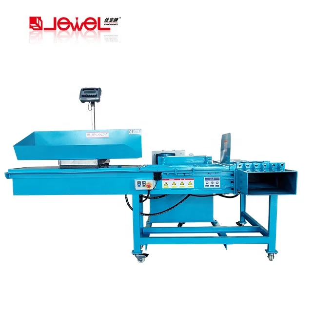 Horizontal Wiper weighing hydraulic bagging baler for wiping rags