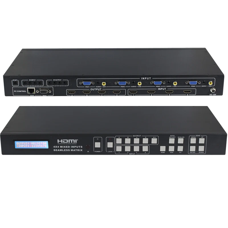 4x4 Video Processing HDMI/VGA/AV Mixed inputs 4x4 matrix switcher