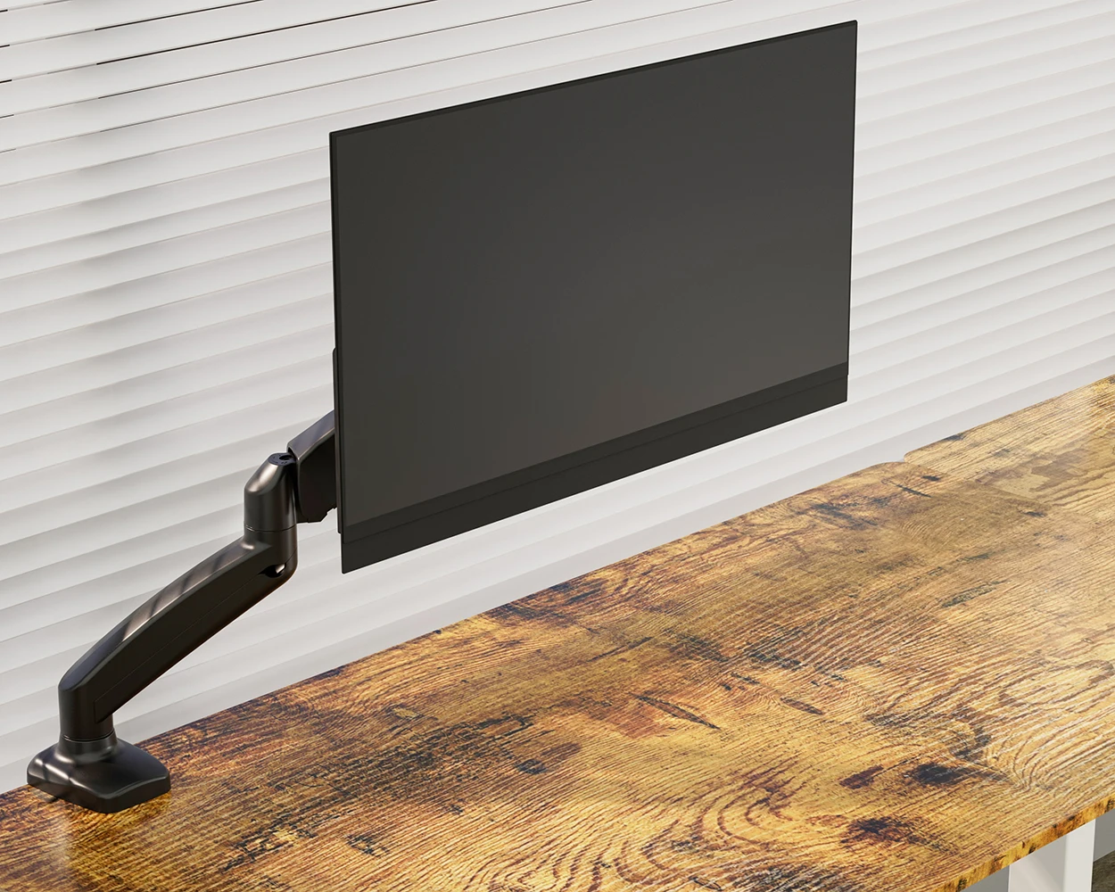 AUKI Single Aluminum Monitor Mount C-clamp Grommet Monitor Desk Mount, Max Vesa 100X100 Vesa Arm