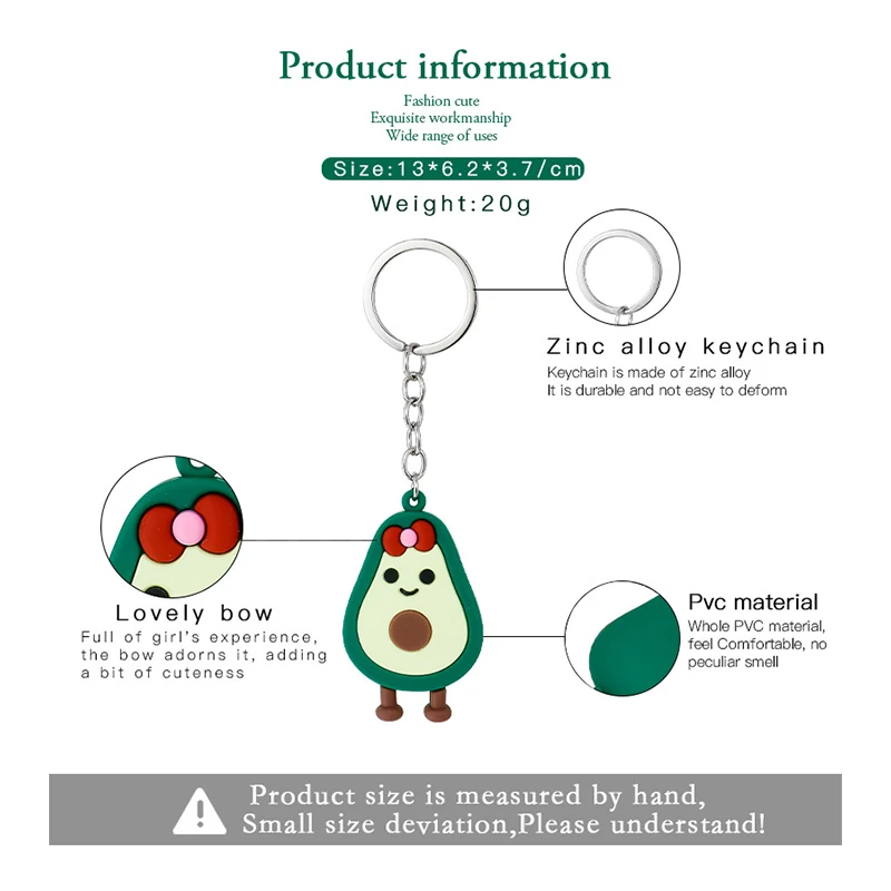 Cartoon Avocado Silicone Beads Food Grade Baby Teething Bracelet Silicone Avocado Beads Keychain