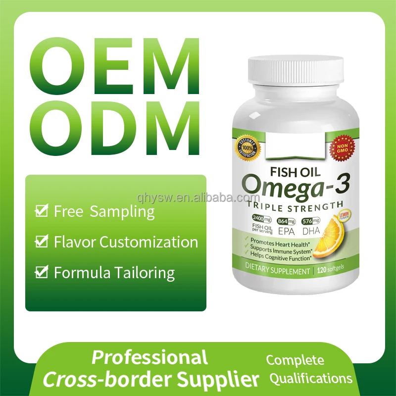 OEM ODM Cod Fish Oil Eye Booster Omega 3 DHA Softgels Support Brain Eye Health Brain Fish Oil Supplements