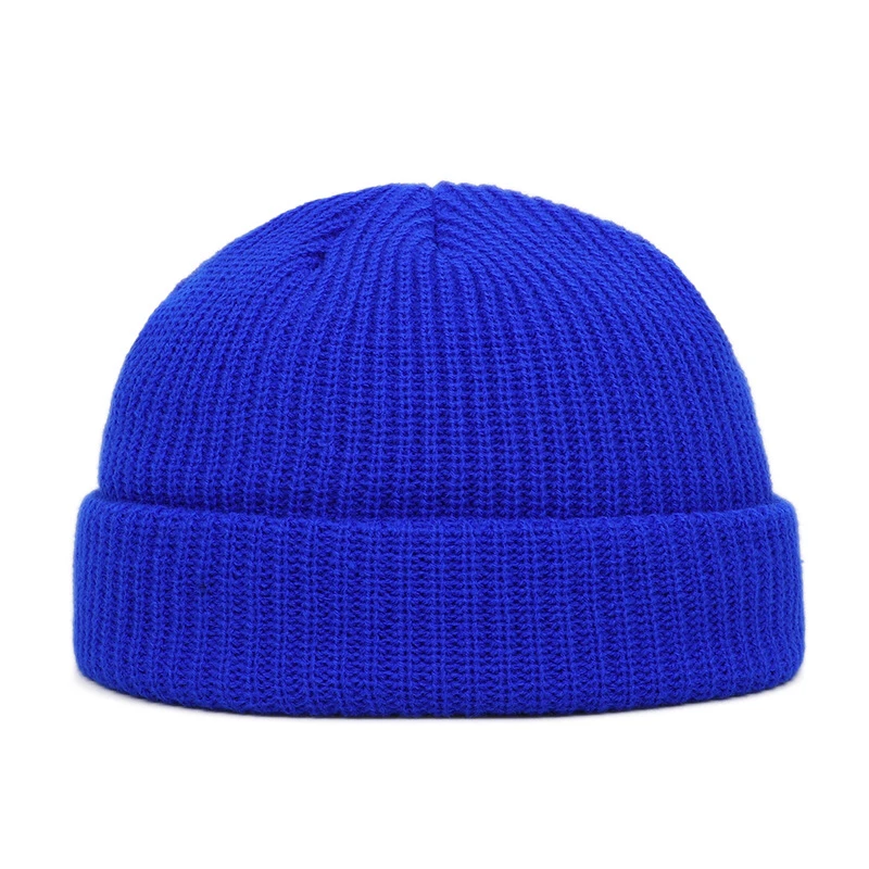 
2020 fashion casual ribbed short skin autumn winter solid color unisex fisherman toque beanie hat 