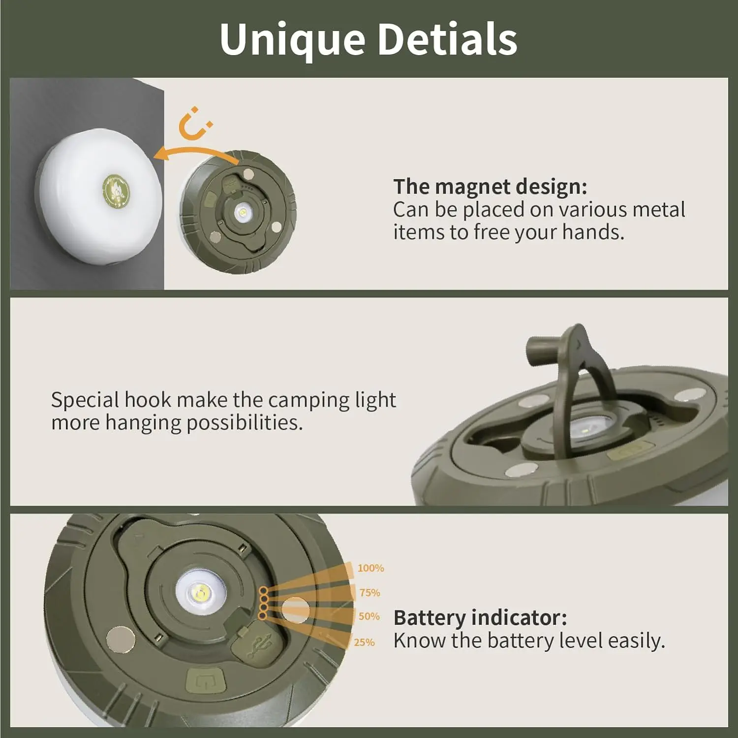 Portable RGB LED Camping String Lights Battery-Powered for Fishing Climbing Diving Outdoors