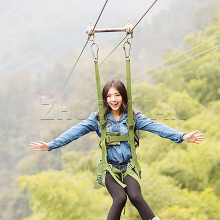 Zhuoyuan Funny Pulley Outdoor Park Zip Line Kit Amusement Park Wire Zip Line Equipment Kit For Kids And Adult