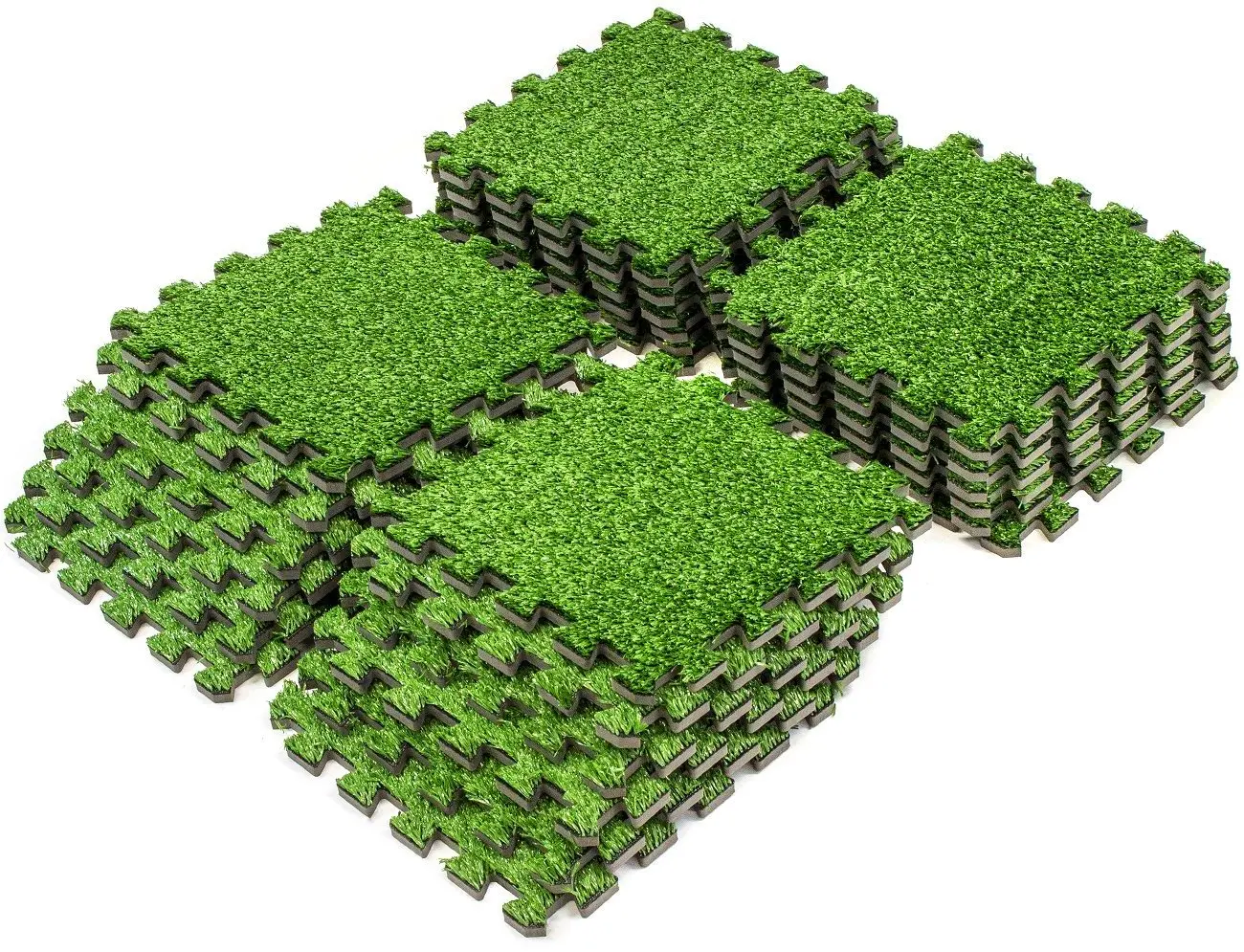 Easy to clean non-toxic safe turf tiles artificial grass puzzle carpet mat