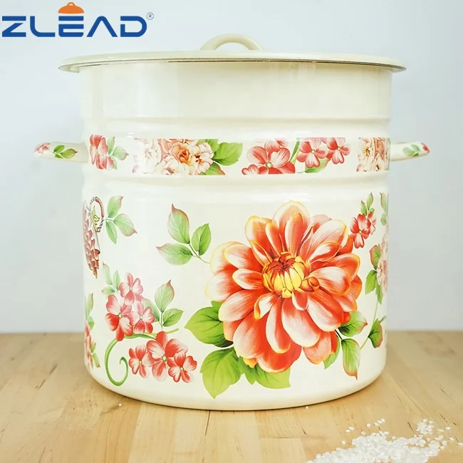 Zhili Custom Enamel 502D Stock Pot Enamel Bucket Enamel Pails