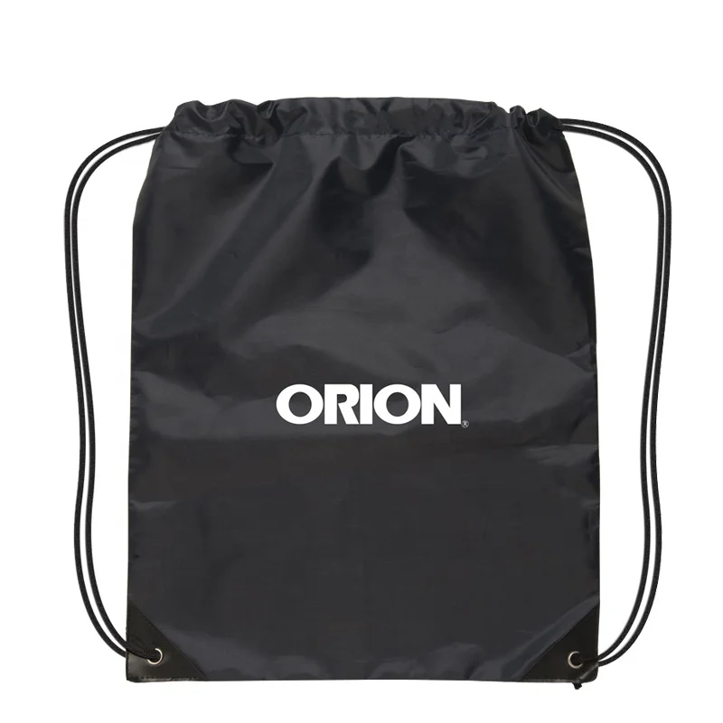 Cheap Custom Print Gym Sport Black Durable 210D Polyester Drawstring Bag