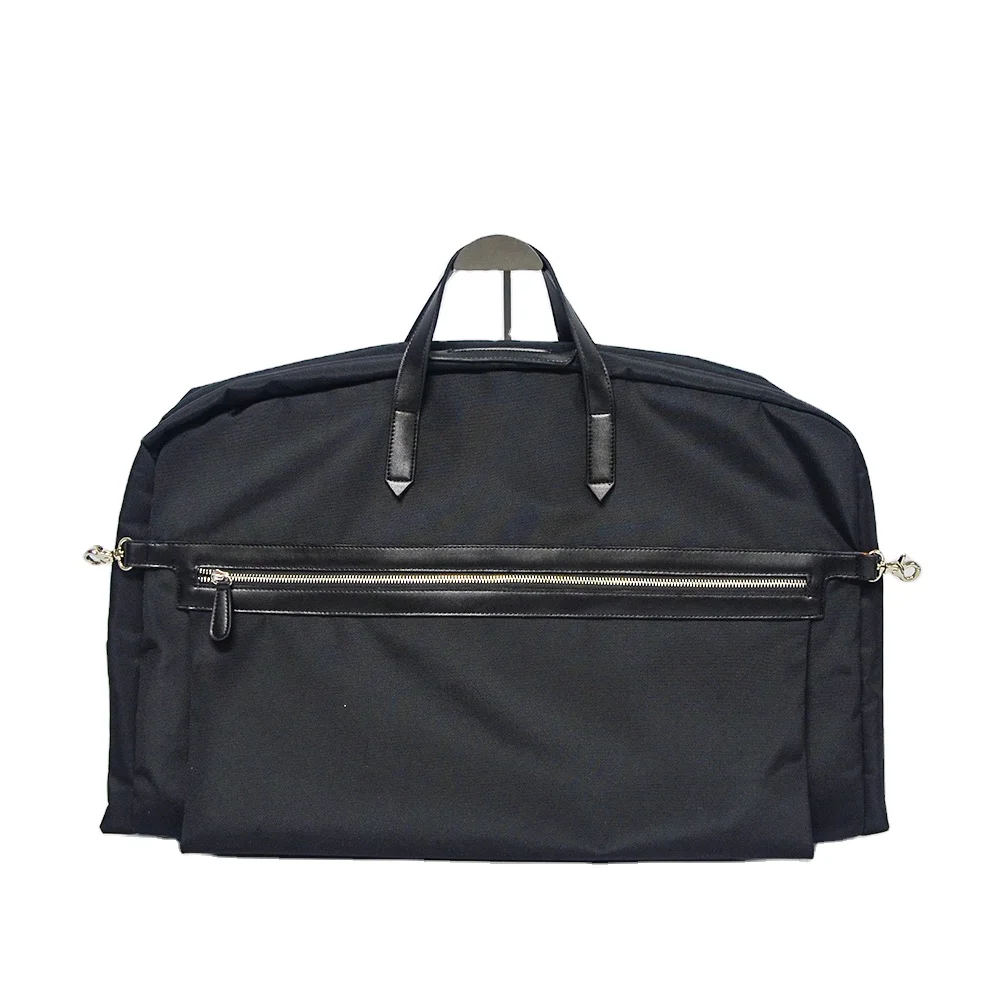 Custom fashion classic men black canvas travel dust cover garment suit bag