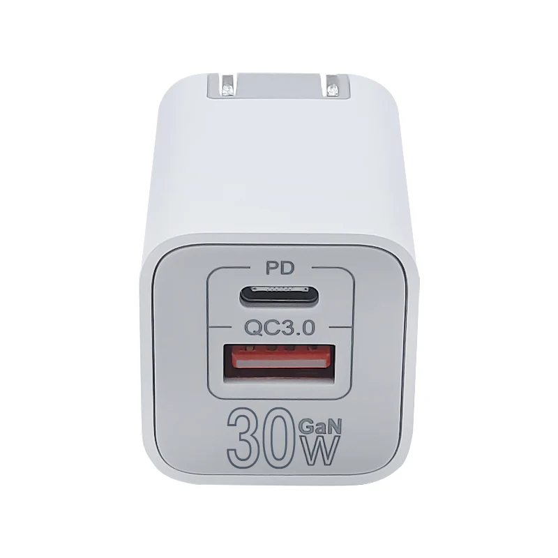 Быстрый сотовый телефон США ЕС складной штекер адаптер для путешествий 2 двойной Usb A Type C Multi порт Qc3.0 PD Gan Wall 30W зарядное устройство