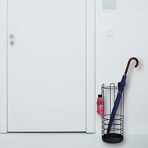 Round Metal Basket baseball Stand Holder Large Black Iron Umbrella Rack for Home and Office Deco Big Wire Entryway storage