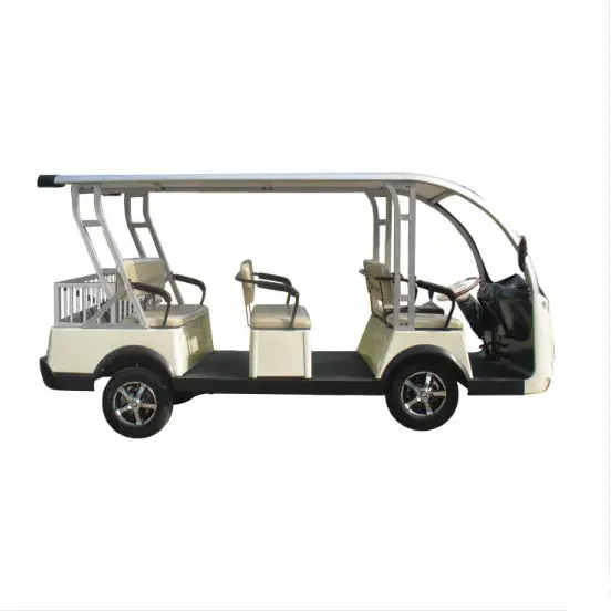 Luxury Electric Mini Electric Open Sightseeing Bus and Car 8 Passenger Shuttle Bus