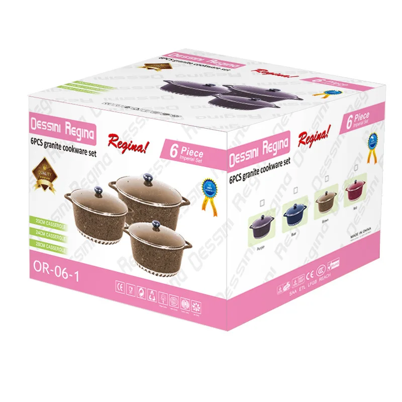 Или-06-1 кухня 6 шт антипригарный Нож покрытием инструменты для приготовления пищи Кухонные принадлежности алюминиевая сковорода суповая Кастрюля Сковорода Посуда Наборы для ухода за кожей