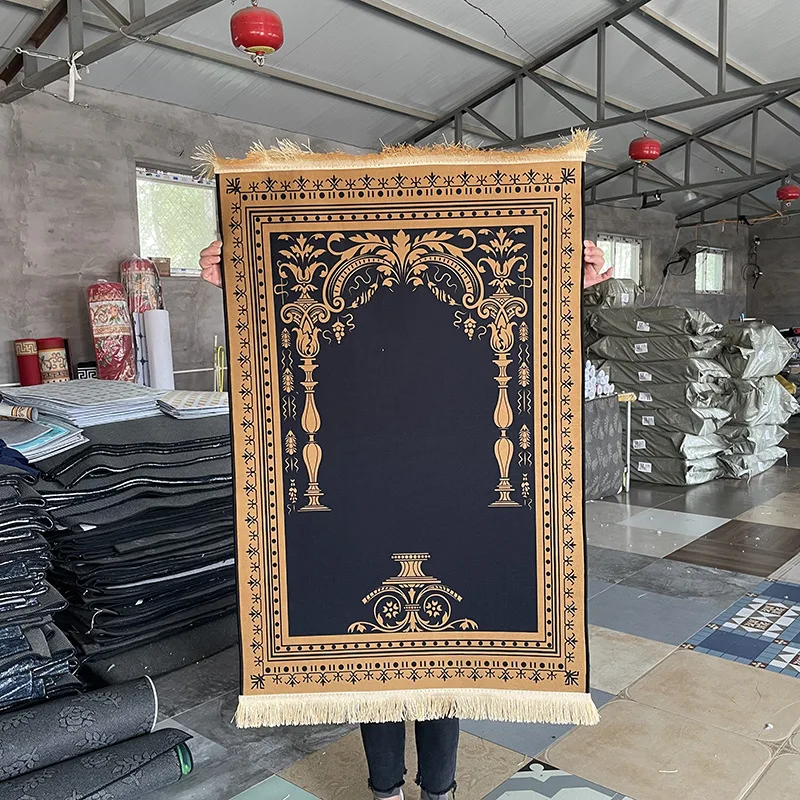 Libosa Factory Direct supply prayer printing prayer mat prayer Carpet Crystal velvet carpet living room worship blanket