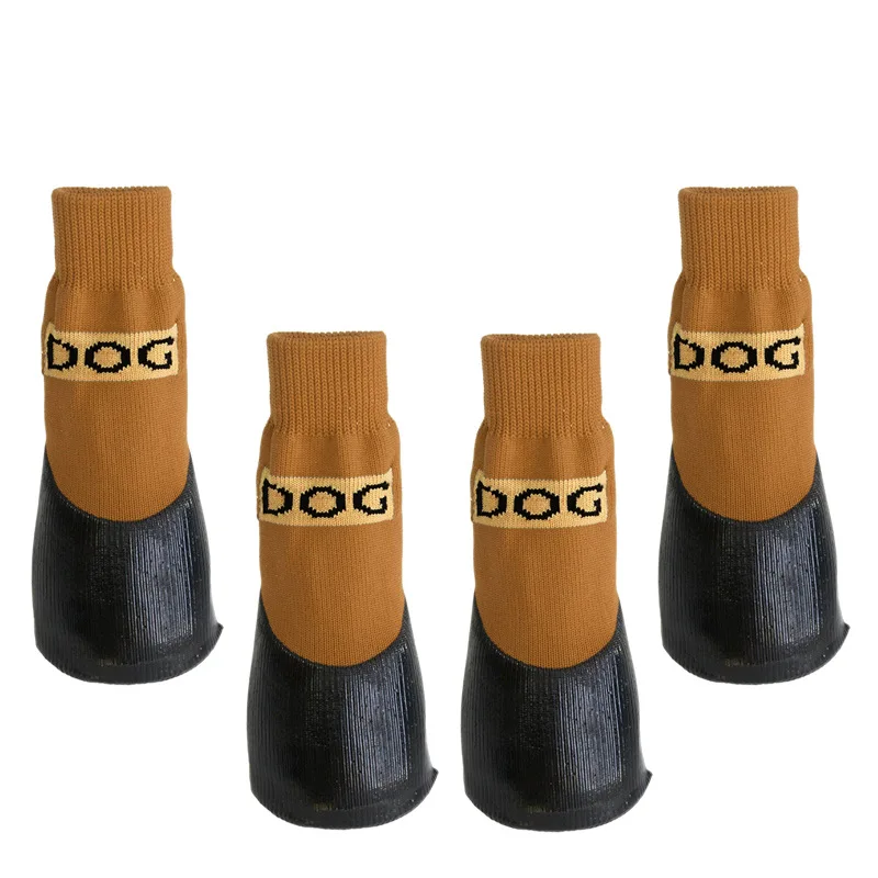 Wholesale silicone pet snow shoes non slip waterproof dog boots shoes