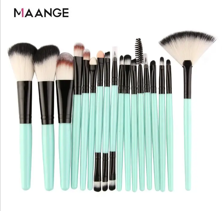 MAANGE 18 Pcs Makeup Brushes Set Powder Foundation Blush Eye Shadow Blend Cosmetic Beauty Make Up Brush Tool Kit