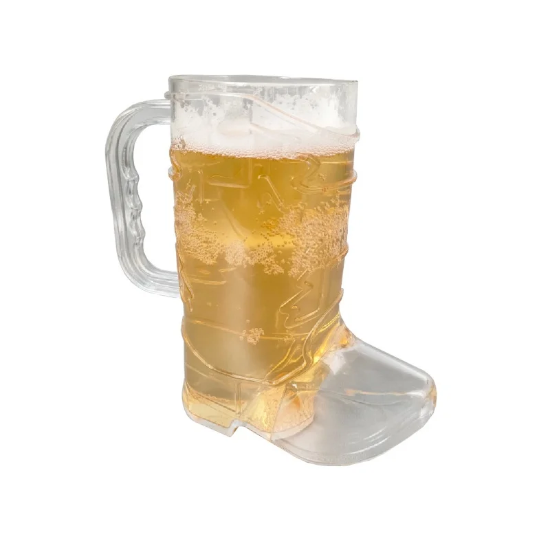 Cowboy Boot Wine Glass, Western Party Glass Hard Plastic Mini Funny Cup for Birthday Party White
