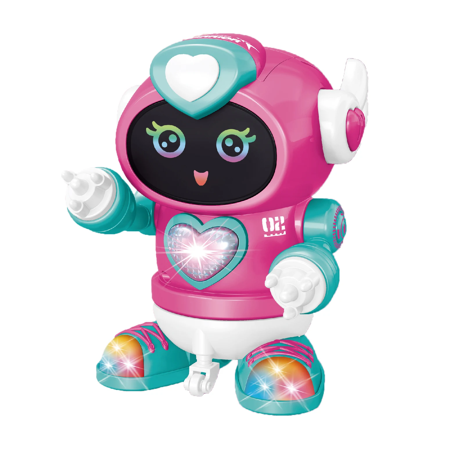 Funny battery operated smart dancing intelligent mini walking robot toy with colorful light sound