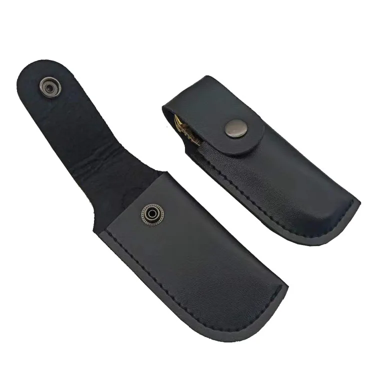 14 cm folding knife leather sheath for belt, 5.5 inch pocket knife sheath EDC pouch knife protector leather bag customs