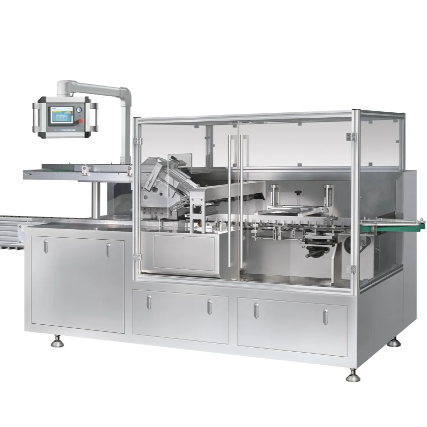 Автоматическая машина для сбора и упаковки картонных коробок. Машина изготовления косметических бутылок. нанесения