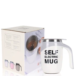 Wholesale OEM stainless steel bateri electric mixing coffee cup automatic magnetic self auto stirring mug