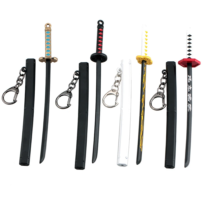 Demon Slayer Katana Ghost Blade Metal Pendant sword Keychain Kamado Tanjirou Weapons