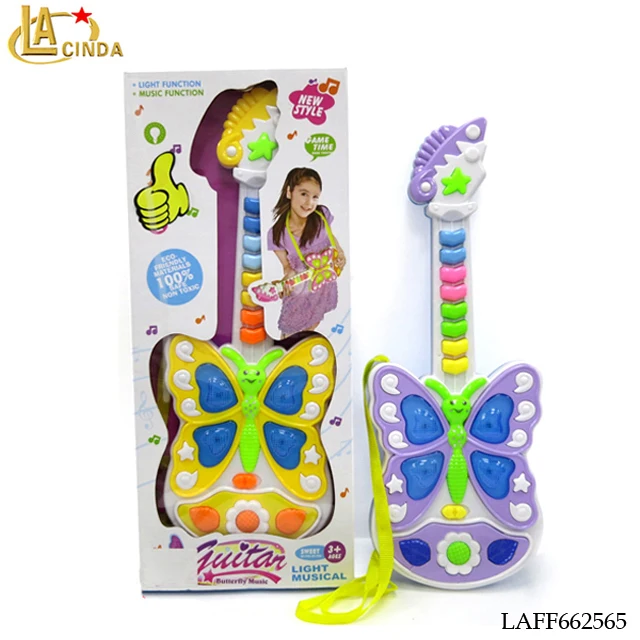 Toddlers music toys,musical instrument miniature kids guitar, cartoon guitar plastic children toy electric guitar