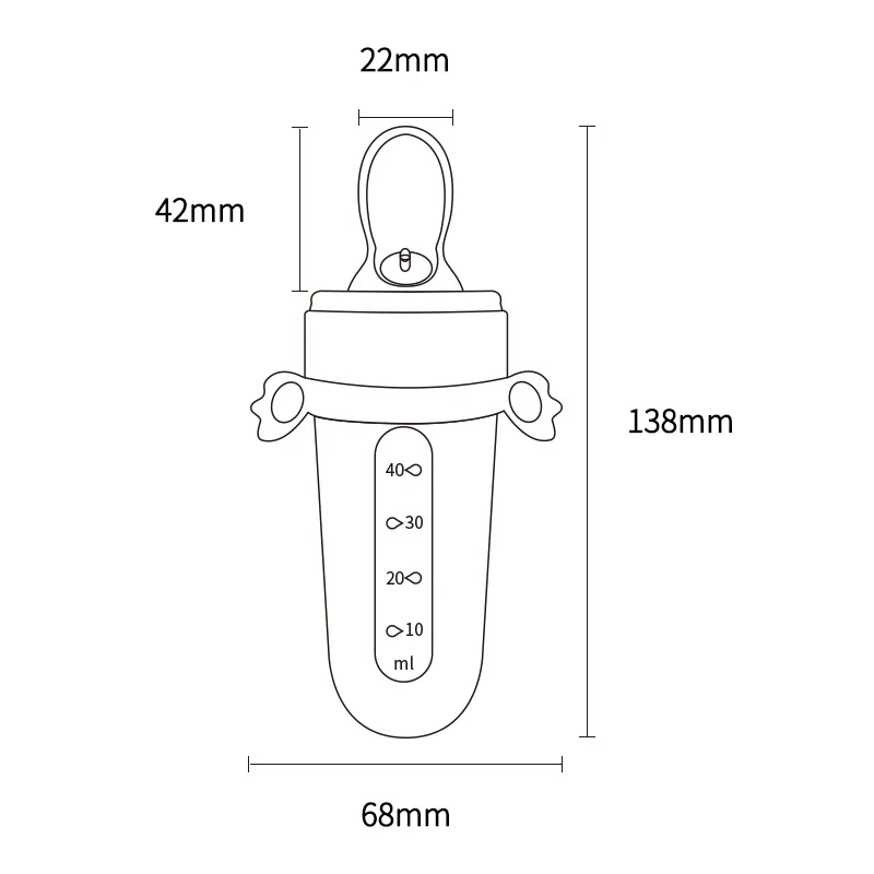Custom  Baby Silicone Feeder Spoon Rice Paste Squeeze Spoon Complementary Food Bottle