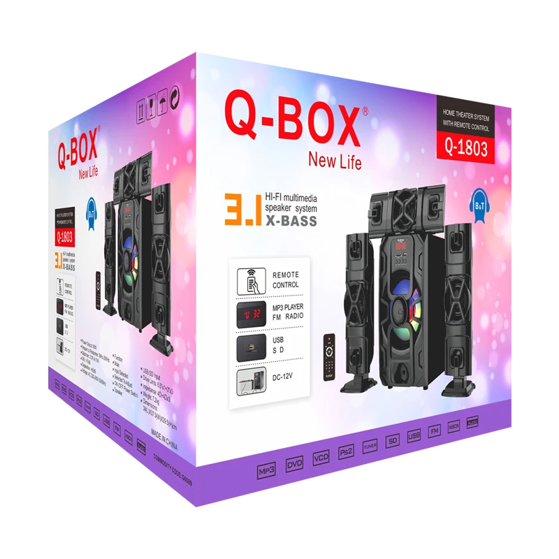 Q-BOX Q-1803 inch sound box karaoke speaker woofer with led light FOB Reference Price