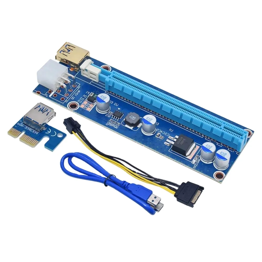 Золотой 009S PCI-E rier карта VER009 PCIE 1X до 16X удлинитель 6Pin мощность 1 м 0 6 3 USB кабель для видеокарты адаптер