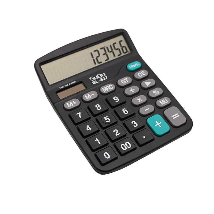 2023 Hot Sale Solar Power custom logo Office Supply 12 Digits Anti-static Calculator