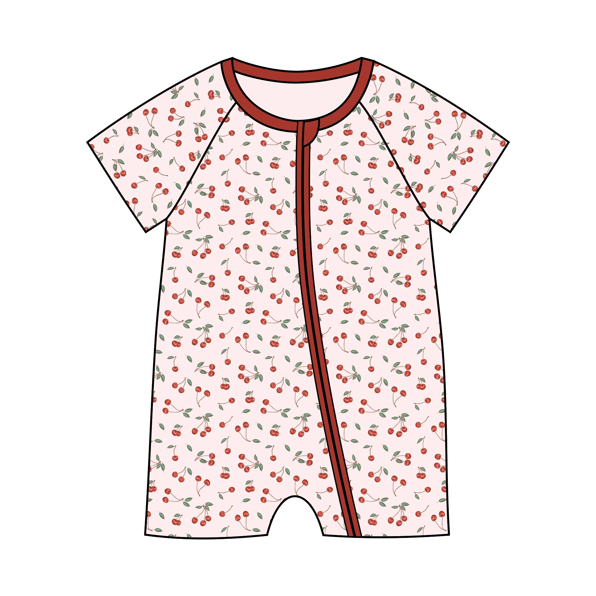 Custom Printed Baby Kid Bamboo Spandex Double Zipper Pajamas Sleepers Children Toddler Sleepwear Rompers Onesie Clothes