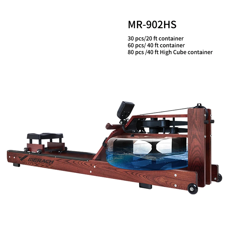 Wooden Water Resistance Training Rowing Machine Sport With Monitor Rower Club Rowing Machine